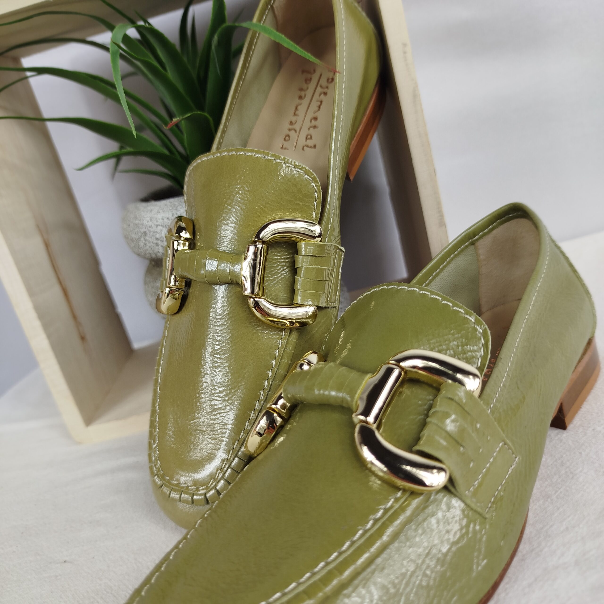 Mocassins olive Rosemétal