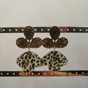 Boucles d’Oreilles Pétales léopard