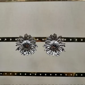 Boucles d’Oreilles Tournesols argentés