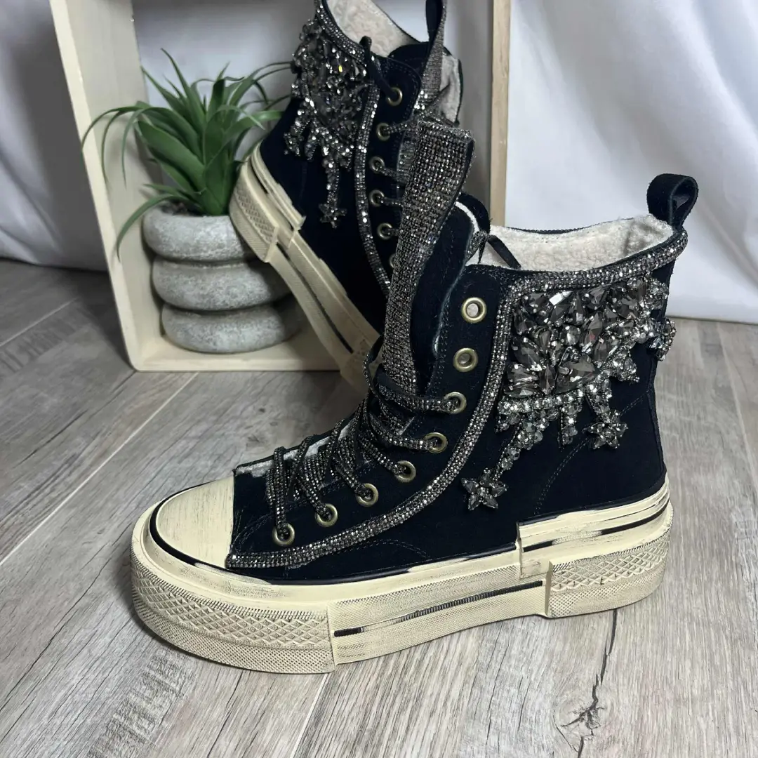 Basket Montante Toile Noir Bijoux Constellations Nan-Ku Vue Bijoux