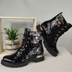 Bottines Vernies Noires à lacets Remonte