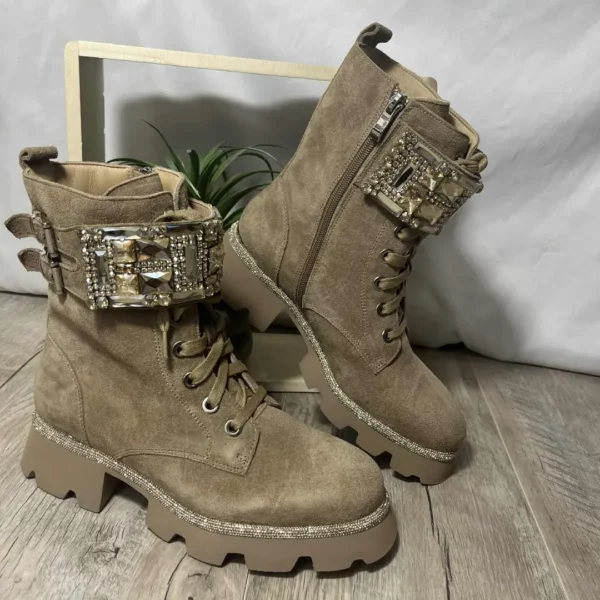 Bottine Beige Rangers à Boucle Alma En Pena