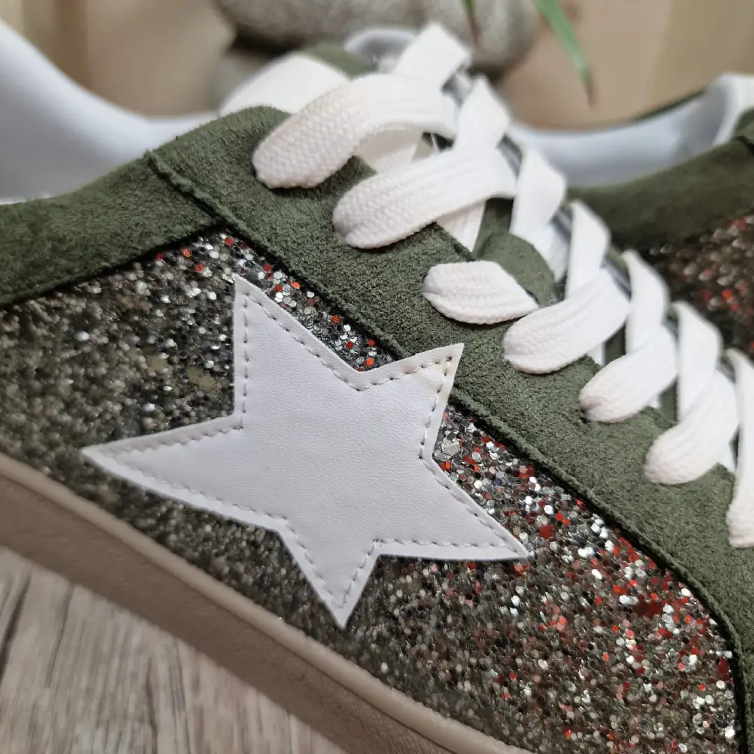 Baskets Basses Etoile Kaki Elue Par Nous Boutique tendance Laragne photo zoom
