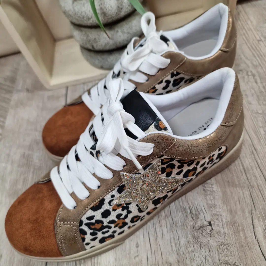 Baskets Basses Léopard Etoile Dorée Elue Par Nous Boutique tendance laragne photo profil