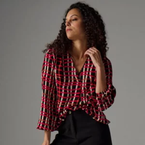 Blouse Vague Rouge et Noire Lola Espeleta