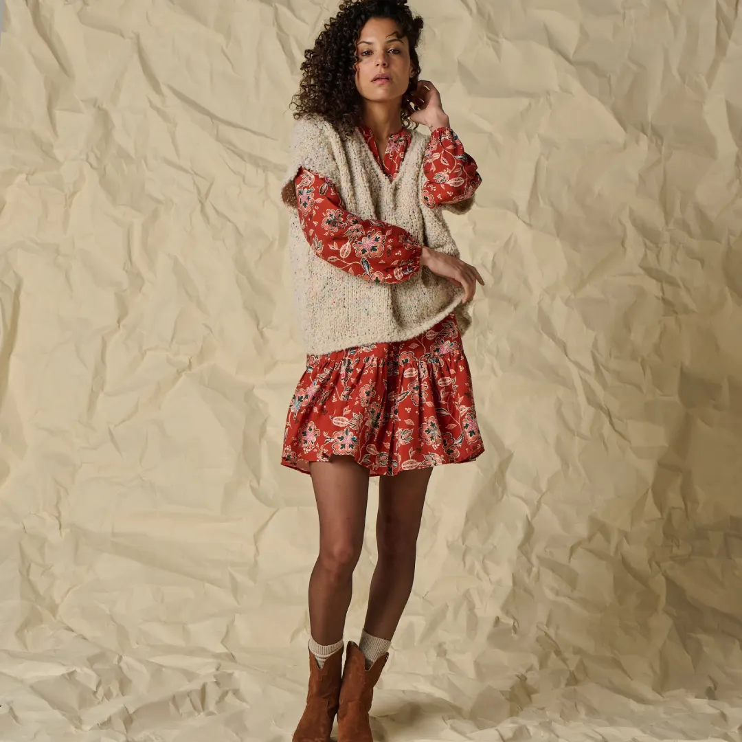 Robe Floral Bohème Terracotta Lola Espeleta Boutique Tendance Laragne Ensemble