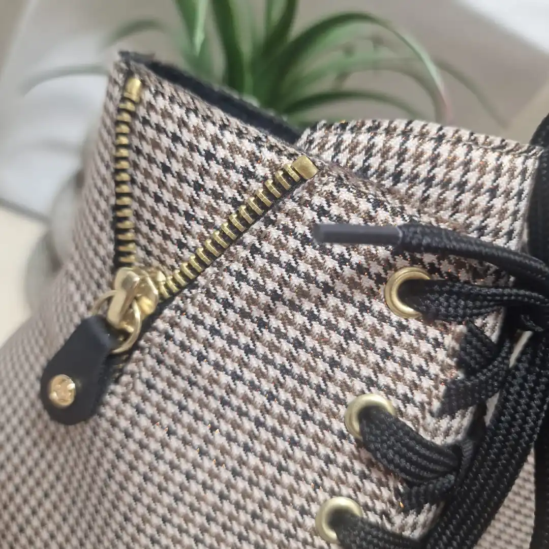 Bottine Beige Motif Pied de Poule Rieker boutique tendance laragne photo zoom