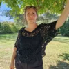 Pull Noir Broderie boutique tendance laragne photo principale