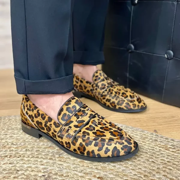 Mocassin Léopard Camel Alma En Pena