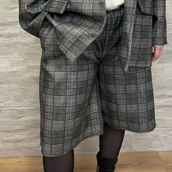 Bermuda Tailleur Curvy à Carreaux