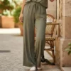 Pantalon Fluide Kaki Etymologie Boutique Tendance Laragne Photo principale3