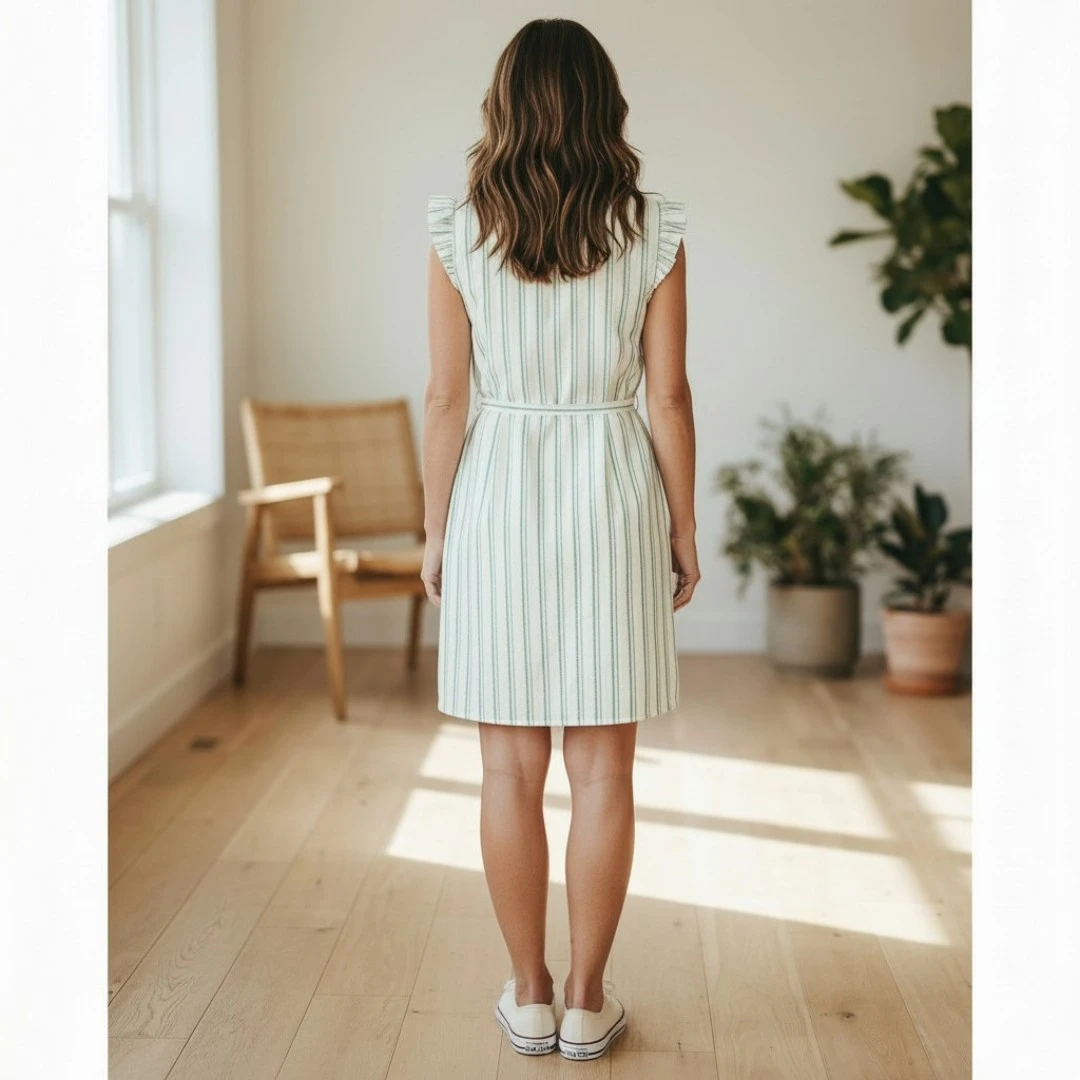 Robe Midi à Rayures IHJOVIL par ICHI Boutique Tendance Laragne photo dos