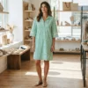 Robe à Rayures Vert et Blanc Lola Espeleta Boutique Tendance Laragne photo face