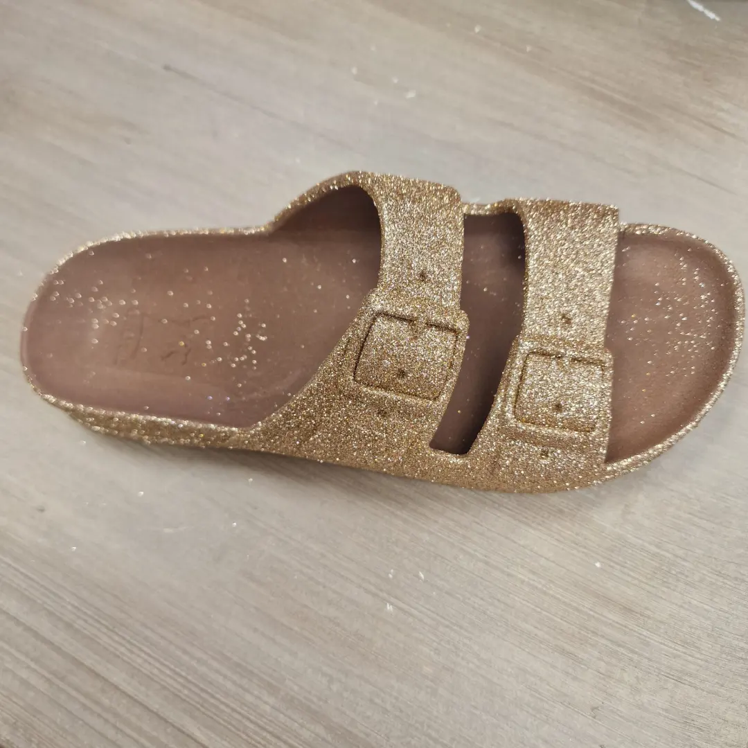 Mule Camel Paillettes Trancoso Cacatoes Boutique Tendance Laragne photo dessus