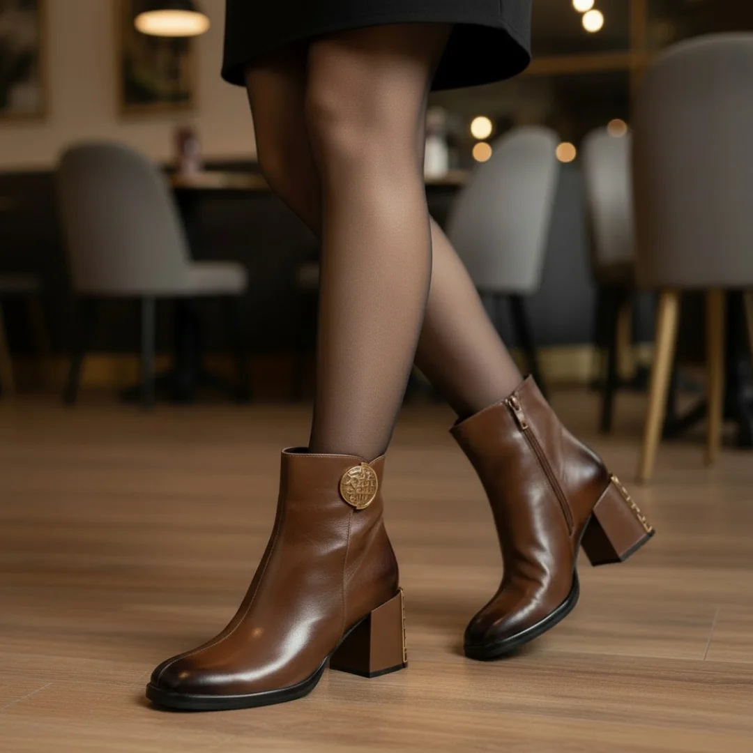 Boutique Tendance Laragne Bottine Talon Haut Carré Marron Métamorf'Ose photo profil