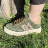 Basket Kaki Effet Broderie à Lacets Dorés KOPY 3 Play One - Thumbnail Image 1