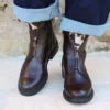 Bottine Cuir Chocolat et Languette Cow Rock & Rose - Thumbnail Image 3